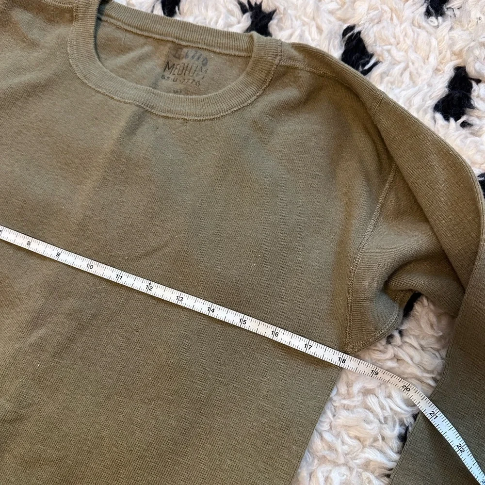 Olive green wool cotton undershirt - Picture 5 of 7